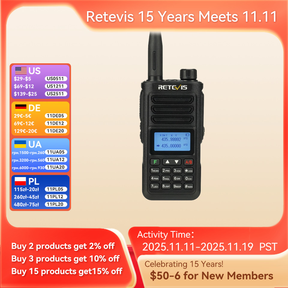 Jual Retevis RA89 10W Walkie Talkie IP68 Usb-C Long Range Walkie ...