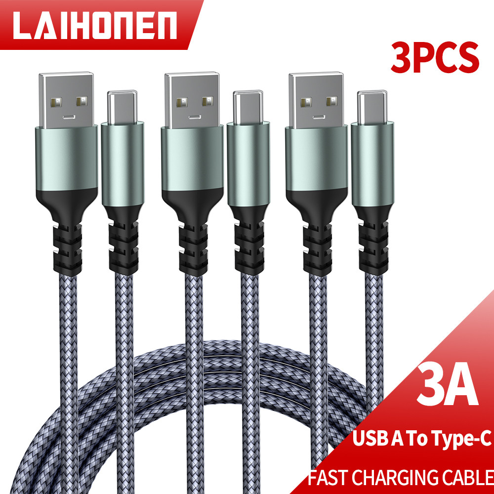 Jual 3Pack USB Type C arge Cable Nylon Braided 18W USB C arging Cable ...