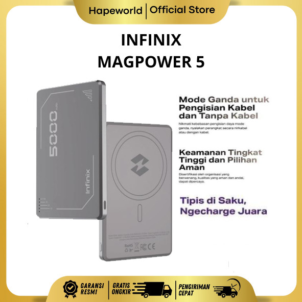 Jual INFINIX MAGPOWER 5 XP06 WIRELESS POWERBANK | Shopee Indonesia