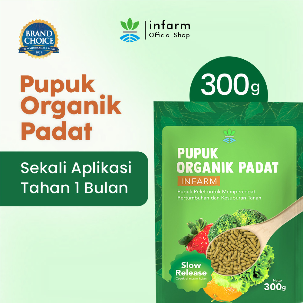 INFARM - Pupuk Organik Padat Slow Release Untuk Tanaman Buah, Bunga dan Sayur 300 gram dan 500 Gram  Nutrisi Lengkap Unsur Hara Makro Mikro Pupuk Penyubur Tanaman Praktis Efektif Menyuburkan dan Melembabkan Tanah Cocok Untuk Semua Jenis Tanaman di Kebun