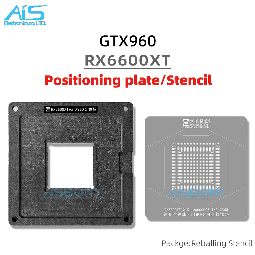 Jual GPU BGA Reballing Stencil Template Station For RX6600XT GTX960 215 ...