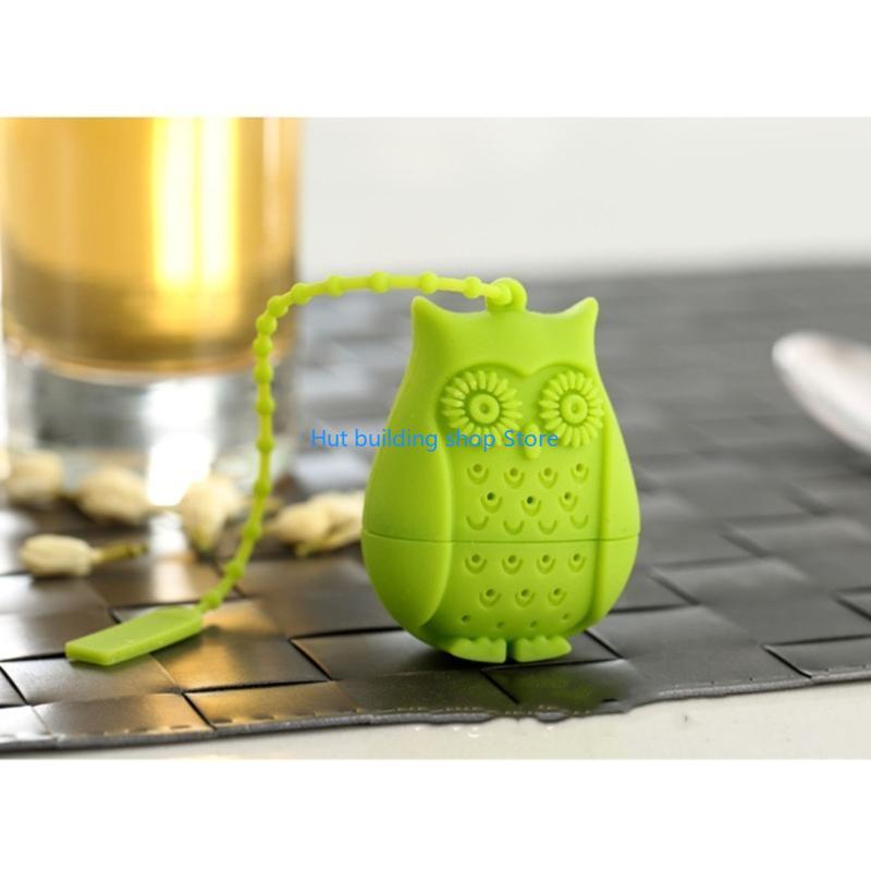 Jual T21C Reusable Silicone Tea Bags with Long Rope Owl Loose Leaf Tea ...