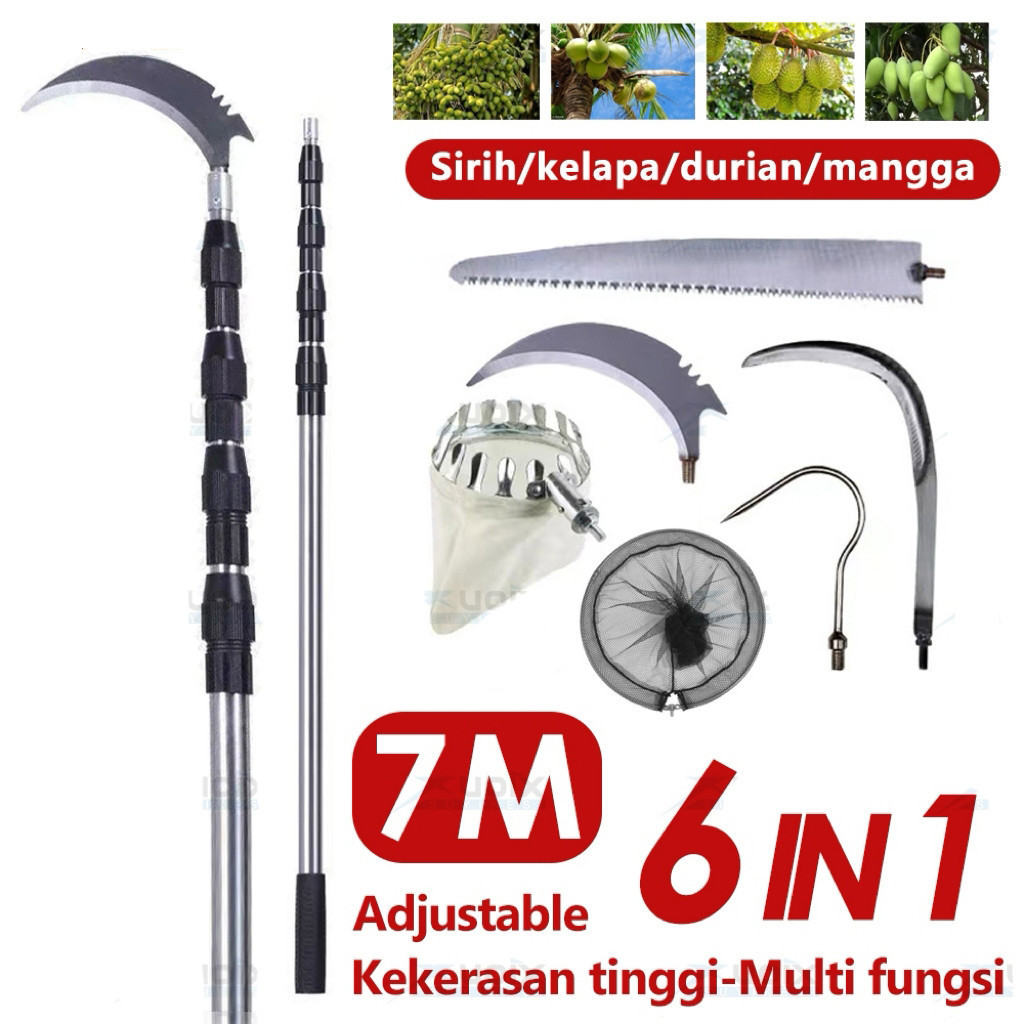 Jual 7M6/5in1 Alat Pemetik Buah Alat Berkebun Pemetik Buah Tongkat ...