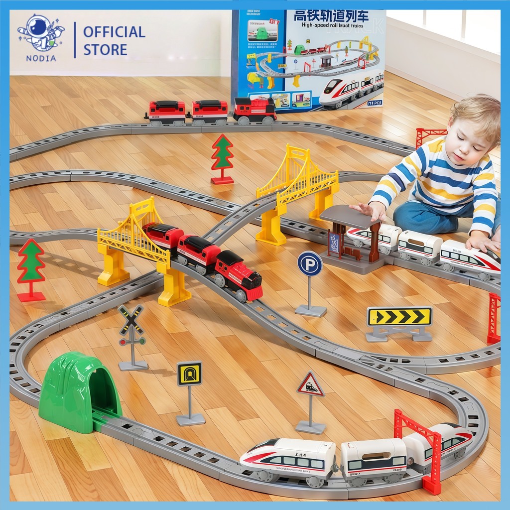 Jual NODIA Kereta Api Mainan Rel Panjang Besar Listrik Miniatur Besi ...