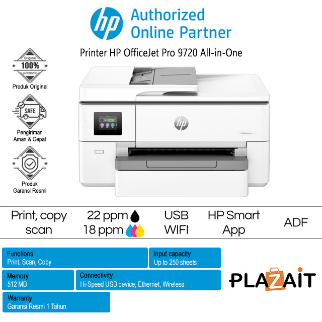 Jual HP Printer OfficeJet Pro 9720 Wide Format All-in-One | Shopee ...