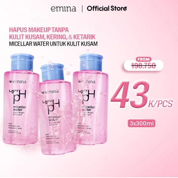 EMINA Micellar Water Low PH Complete Series Pembersih Wajah Gentle Makeup Remover Untuk Kulit