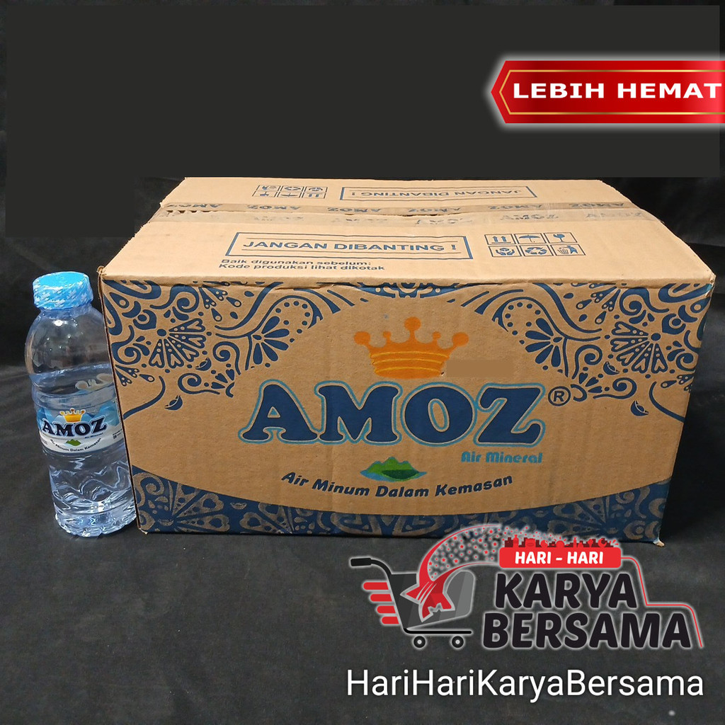 Jual MINUMAN AMOZ AIR MINERAL DALAM KEMASAN BOTOL PER KARTON ISI 24'S X ...