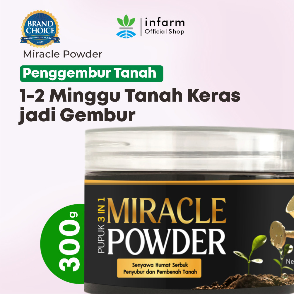 INFARM - Miracle Powder Pupuk Asam Humat 300 Gram Pupuk Pembenah Tanah dan Penyubur Tanaman