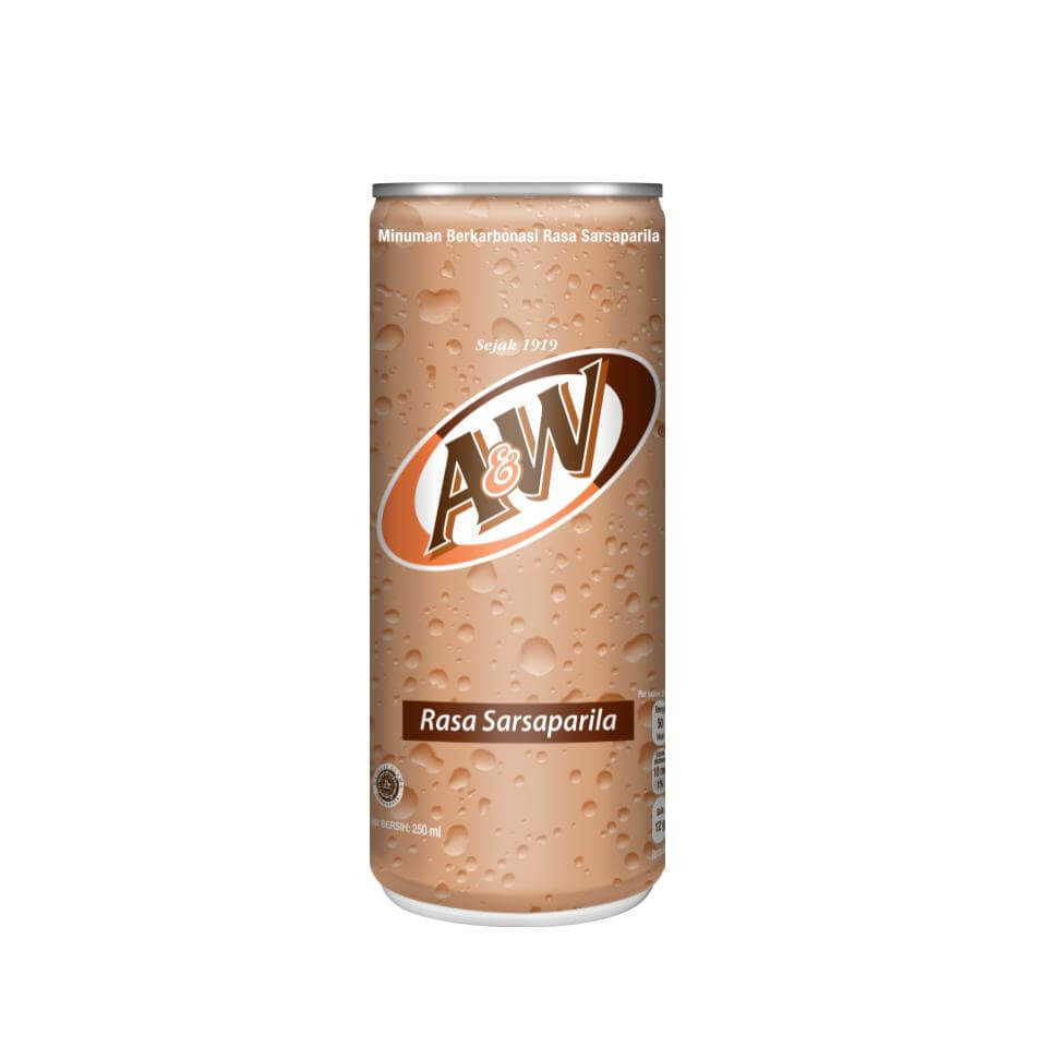 Jual A&W Minuman Soda Root Beer Sarsapila Kaleng 250 ml | Shopee Indonesia