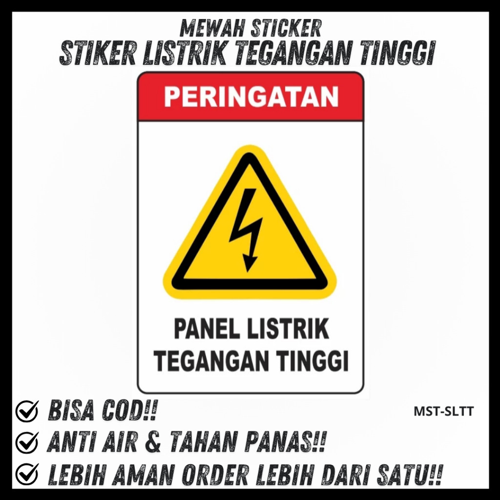 Jual Stiker Peringatan Panel Listrik Tegangan Tinggi / Panel Listrik ...