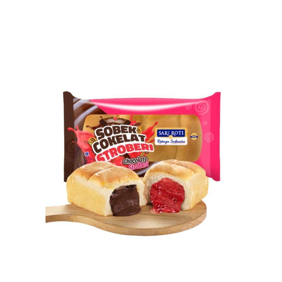 Jual Sari Roti Roti Sobek Cokelat Stroberi 214 gr | Shopee Indonesia