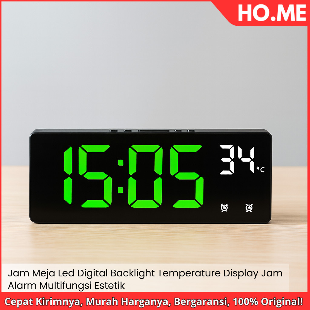 Jual [HO.ME] Jam Meja LED Digital - Backlight Temperature Display - Jam ...
