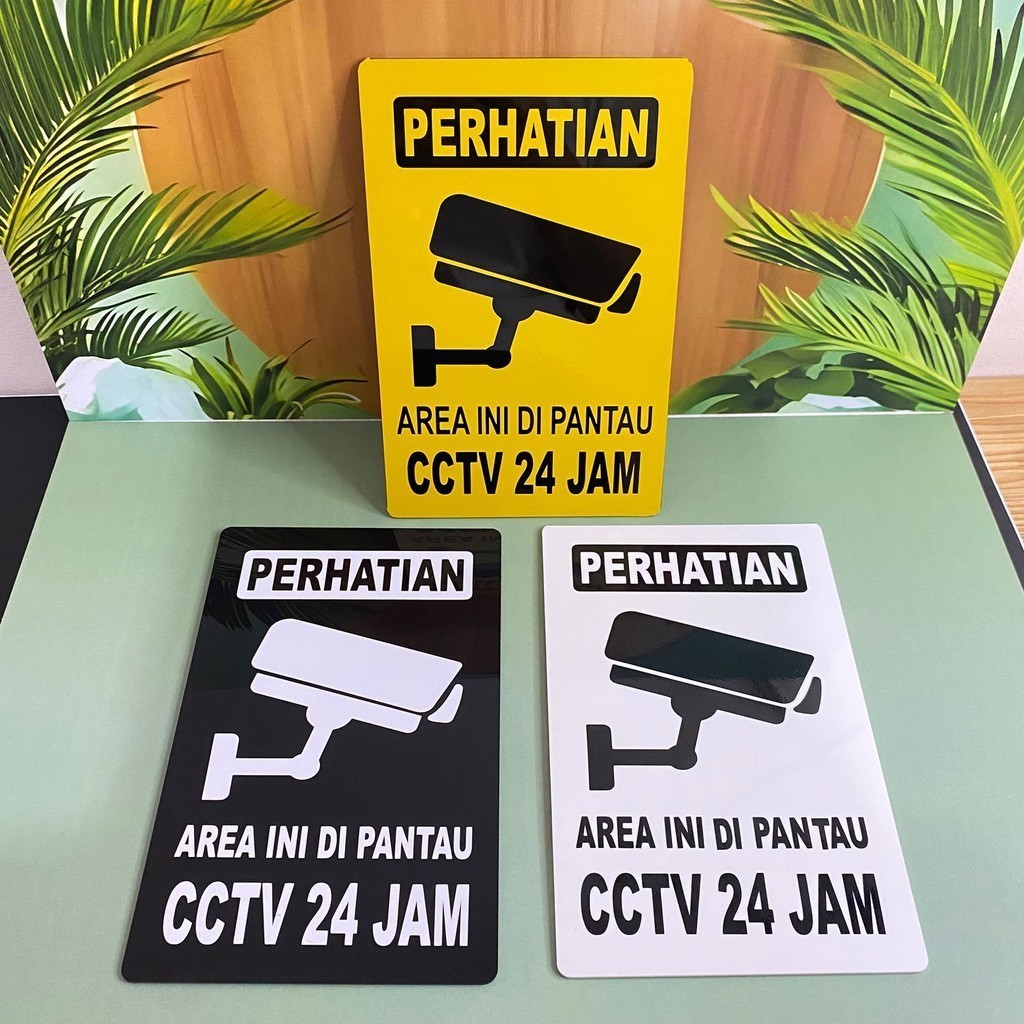 Jual ASO Sign Peringatan CCTV akrilik - PERHATIAN CCTV 24 JAM | Shopee ...