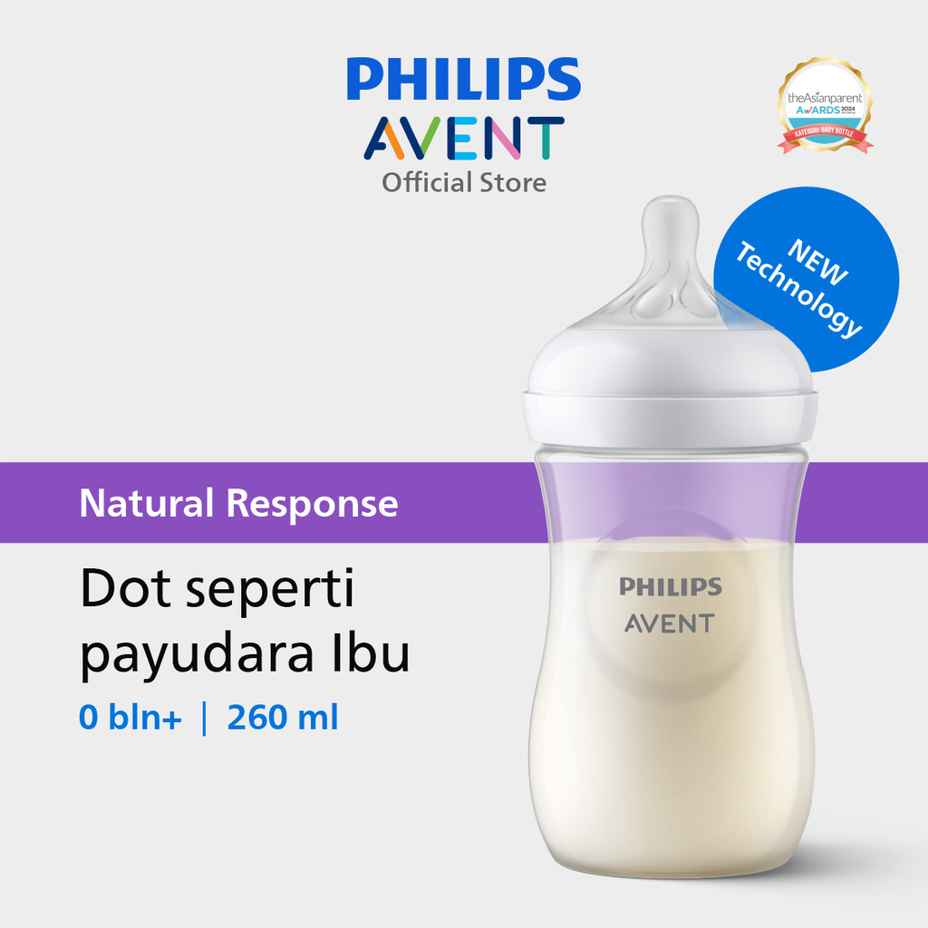 Philips Avent Botol Susu Bayi Natural Response Dot Seperti Payudara  Ibu 260 ml Single SCY903/01