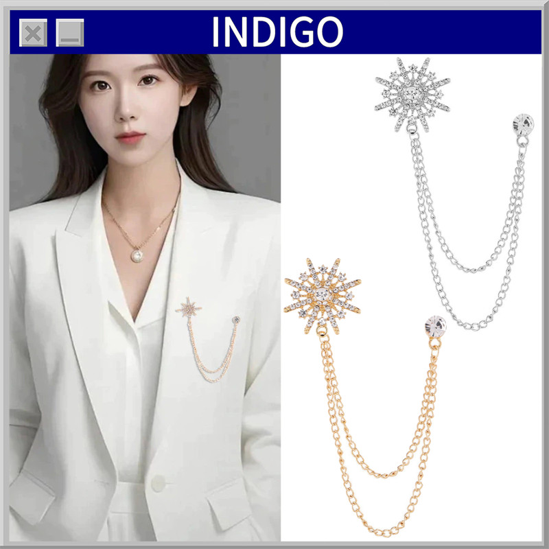 Jual Bros Pin Rantai jas Rumbai Desain Bintang Snowflake Butang Pin ...