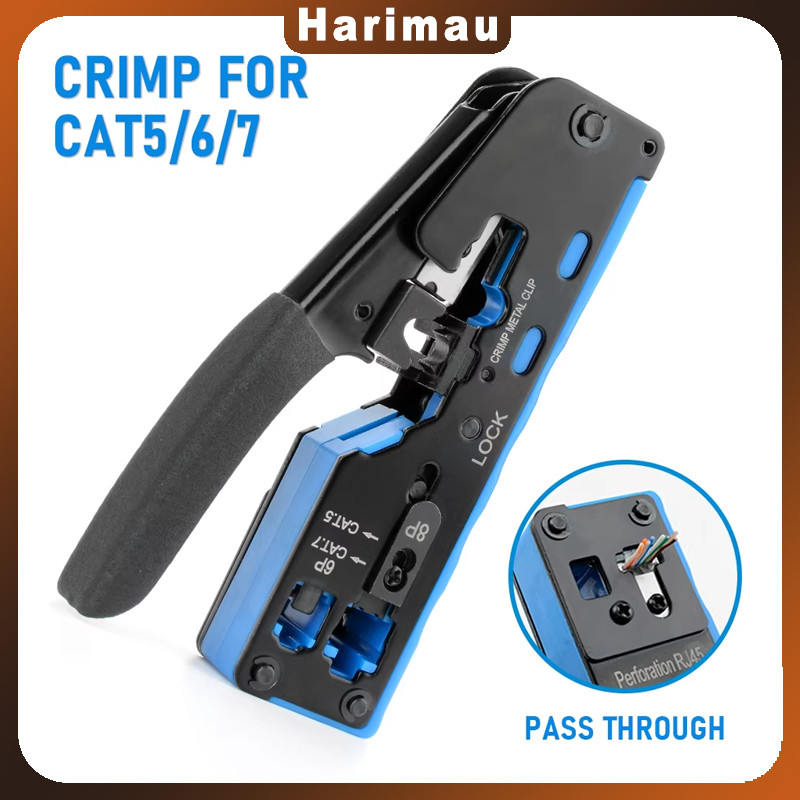 Jual 7 IN 1 Alat Crimp RJ45/Pemotong Crimper Pass Through/untuk ...