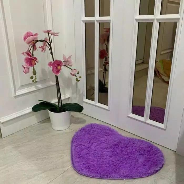 Jual Keset Kaki Love Anti Slip Keset Bulu Rasfur Polos ukuran 35x55cm ...