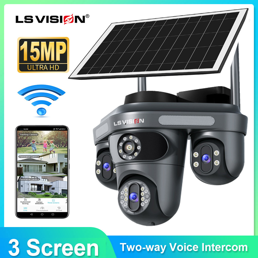 Jual LS VISION Multiple Lens 3 Screen Wifi Outdoor Security Solar ...