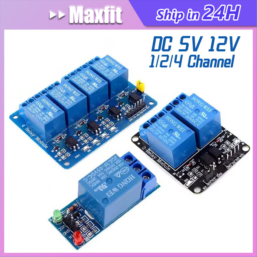 Jual MODUL RELAY WITH OPTOCOUPLER PROTECTION RELAY 5V 12V 1 2 4 CHANNEL ...