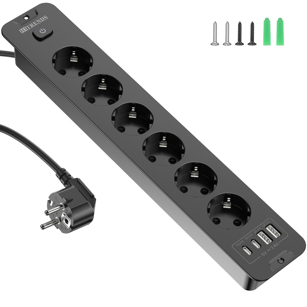 Jual EU Desktop Recessed Outlet with USB, 6 Power socket with 2m ...
