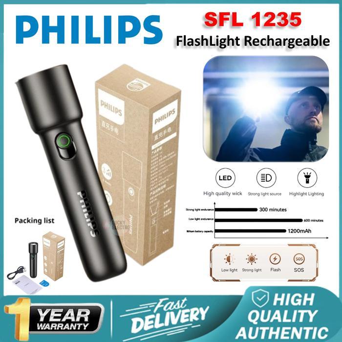 Jual Philips SFL1235 Senter Led Flashlight Led Senter Police Super ...