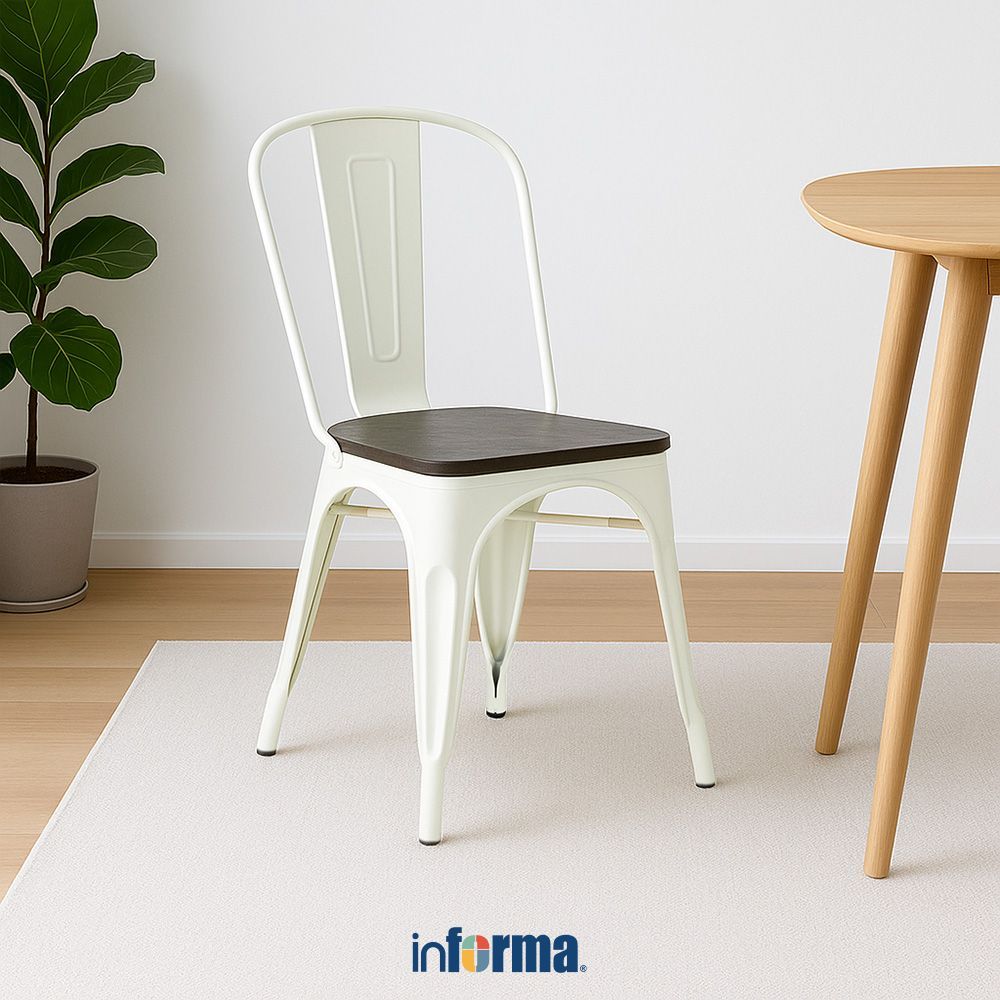 Jual Informa London Kursi Kayu - Putih Ivory Kursi Kayu Minimalis Cafe ...