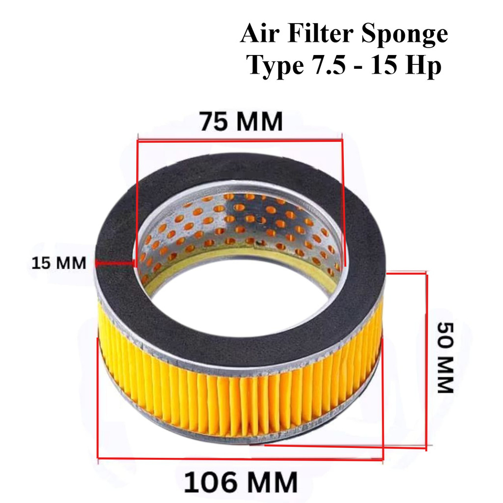 Jual Air Filter Sponge Kompresor type 7.5 - 15 Hp atau isi Filter ...