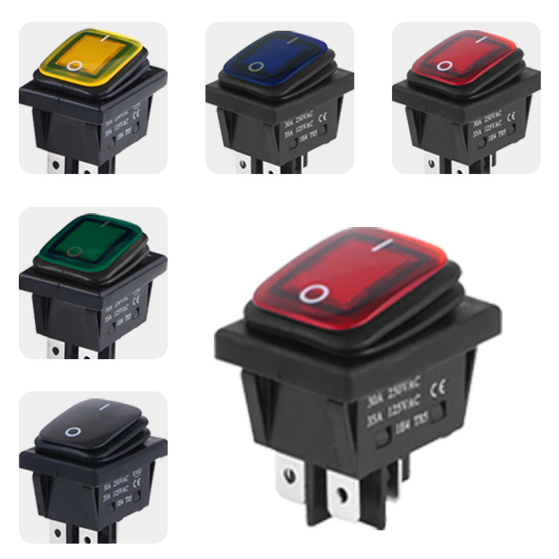 Jual 2Pcs KCD4 IP67 Waterproof 4Pin Rocker Switch Auto Boat Marine DPDT ...