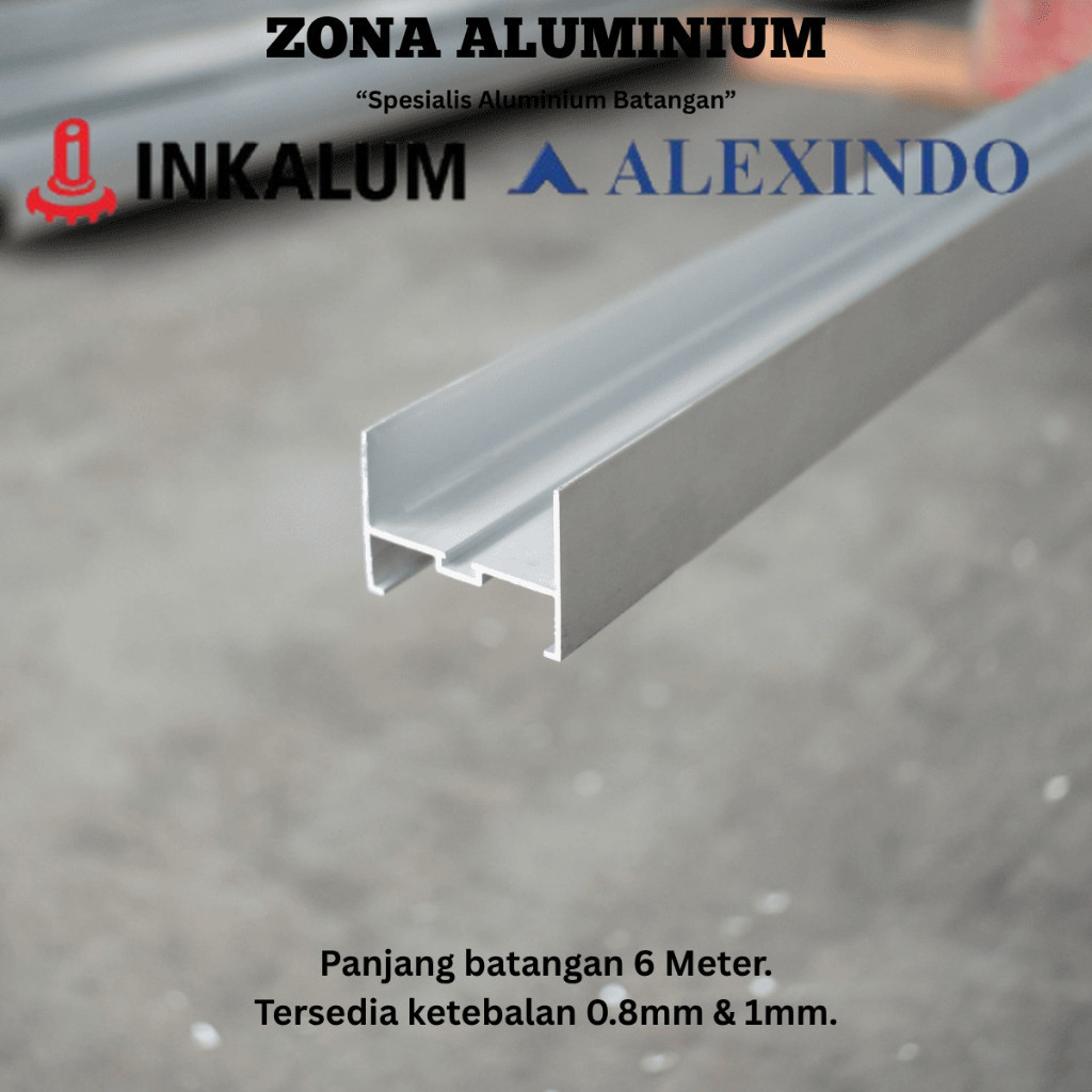 Jual INKALUM ALEXINDO Aluminium Batangan 9108 Rel Samping Tunggal untuk ...