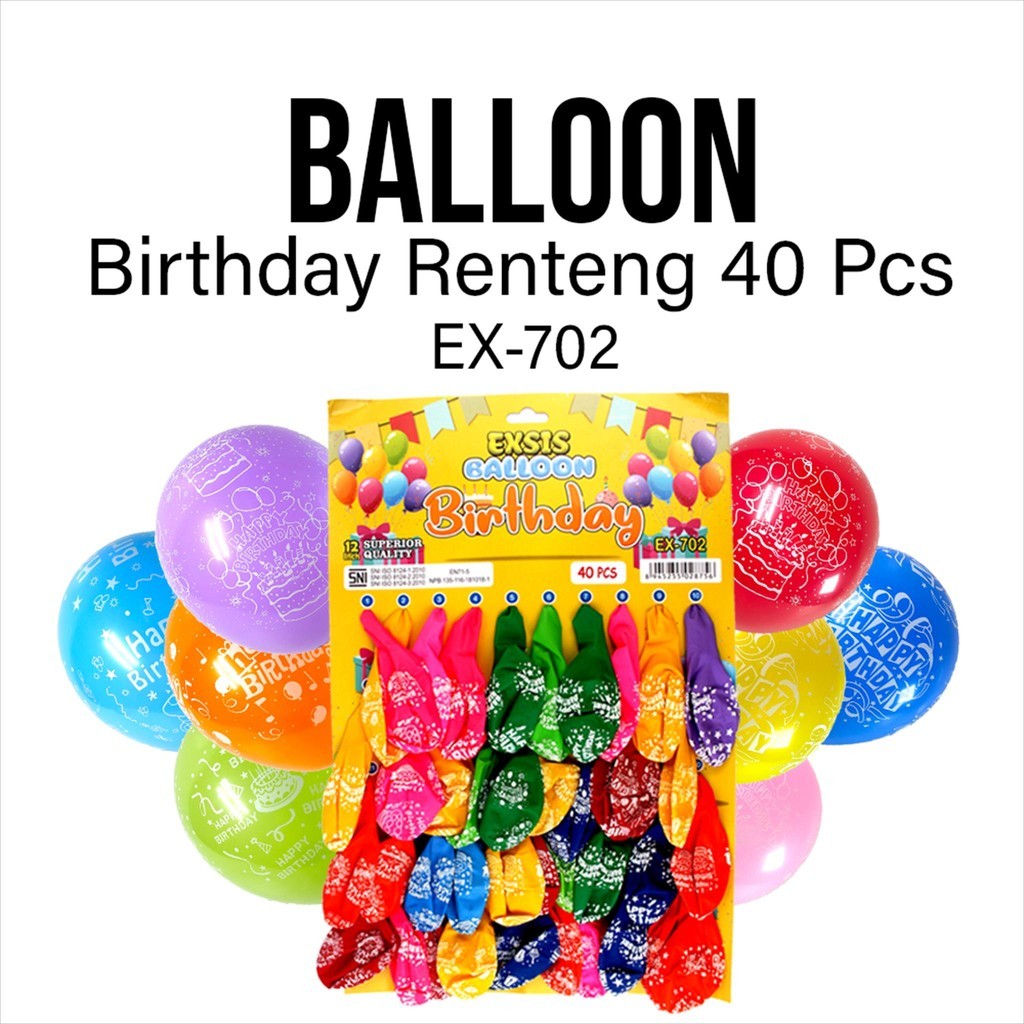 Jual 40pcs Balon Renteng / Balon / Balon Exsis Renteng 40pcs | Shopee ...
