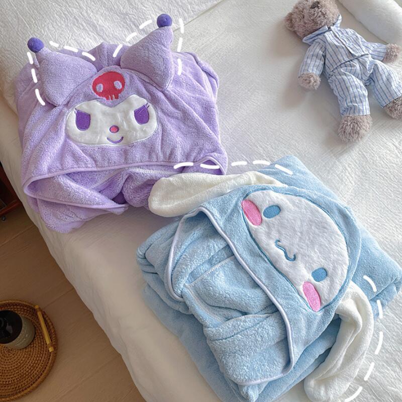 Jual Sanrio Bathrobe Cartoon Hello Kitty Kuromi Cartoon Girl Home ...