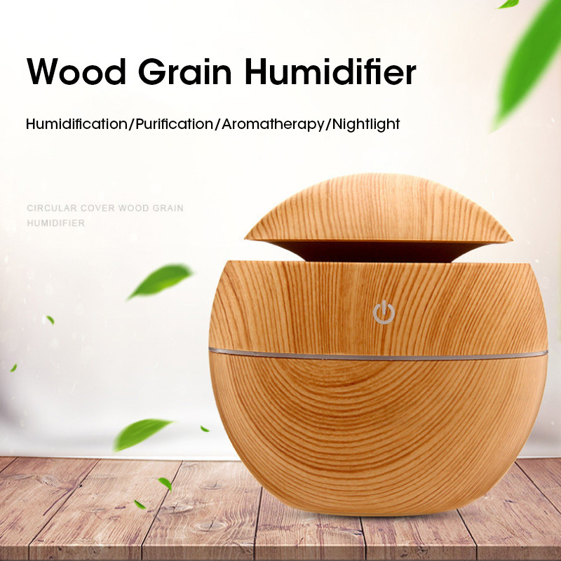 Jual Mini Ultrasonic Cold Mist Sprayer Wood Grain Air Humidifier ...