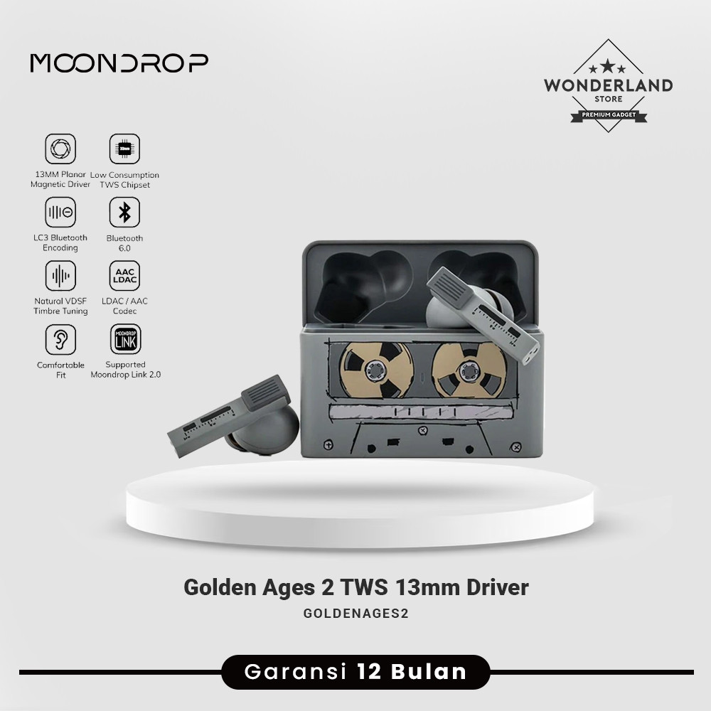 Jual Moondrop Golden Ages 2 13mm Planar Driver Bluetooth 6.0 True ...