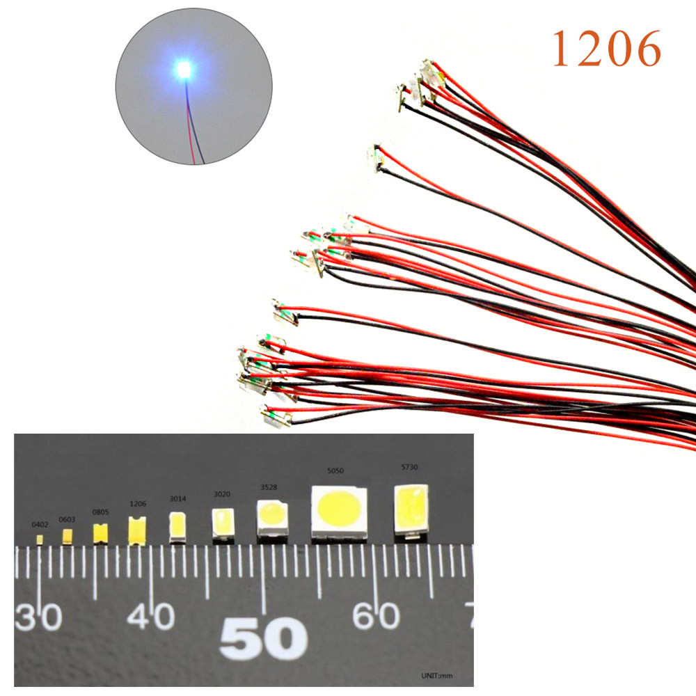 Jual 5PCS 12V 1206 Micro Pre-soldered SMD Led Lamp Wired Micro Litz for ...