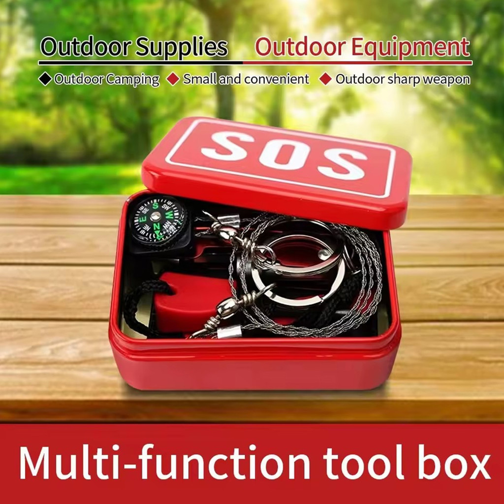 Jual Kirim 24 Jam/ Portable SOS Survival Box Outdoor Survival Tool ...