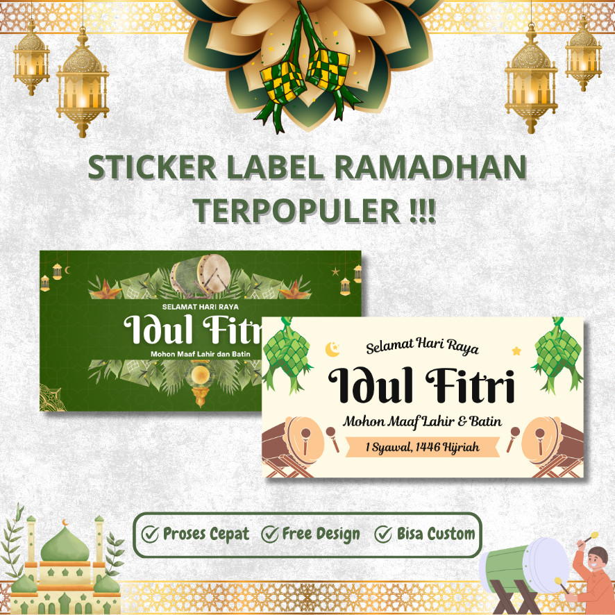 Jual {20 PACK} Sticker Label Idul Fitri Ramadhan Kue Lebaran Parcell ...