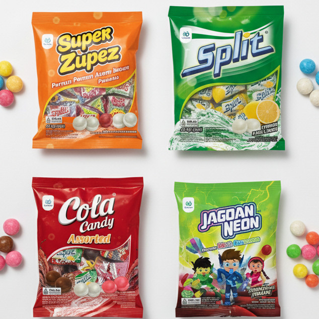 Jual ALL Permen jagoan neon Warna Rasa Buah Fruit Candy 1pack isi 40 ...