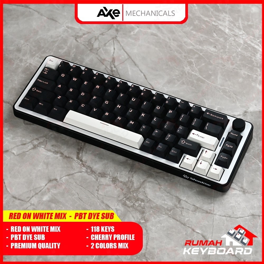 Jual AXE MECHANICALS - BLACK AND WHITE MIX - TOP PRINT - PBT Double ...
