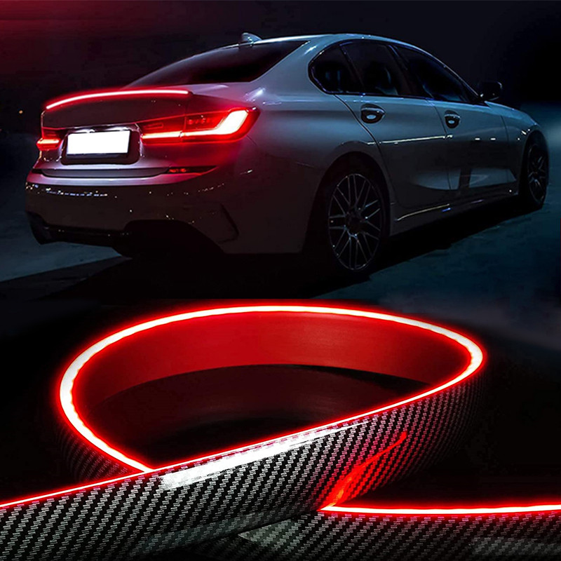 Jual LED Spoiler Light Car Universal Carbon Fiber Spoiler Lip Kit Turn ...