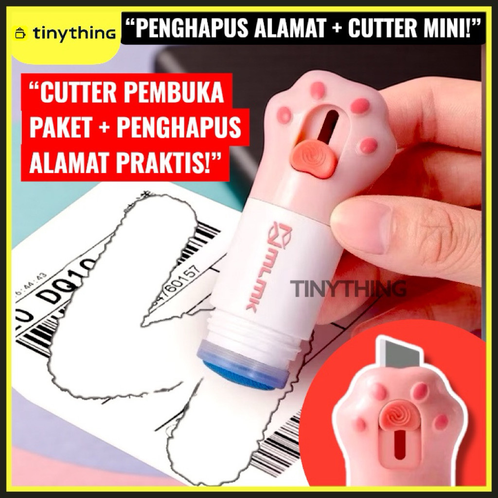 Jual Penghapus + Cutter Informasi Alamat Resi Pembuka Paket Thermal ...