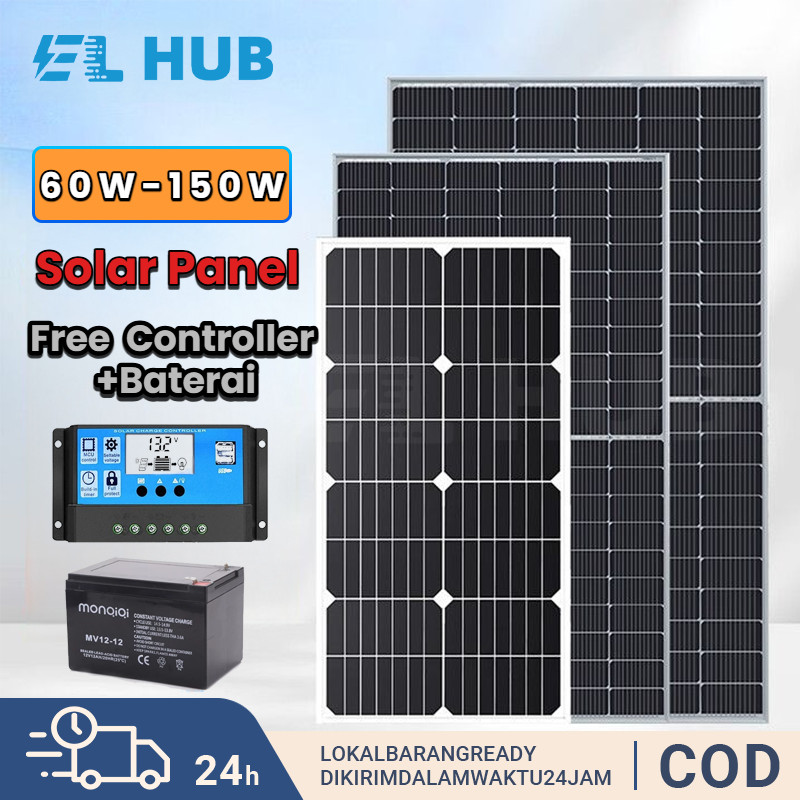 Jual Solar Panel 100W/150W/120W/60W Panel Surya Solar Charge Controller ...