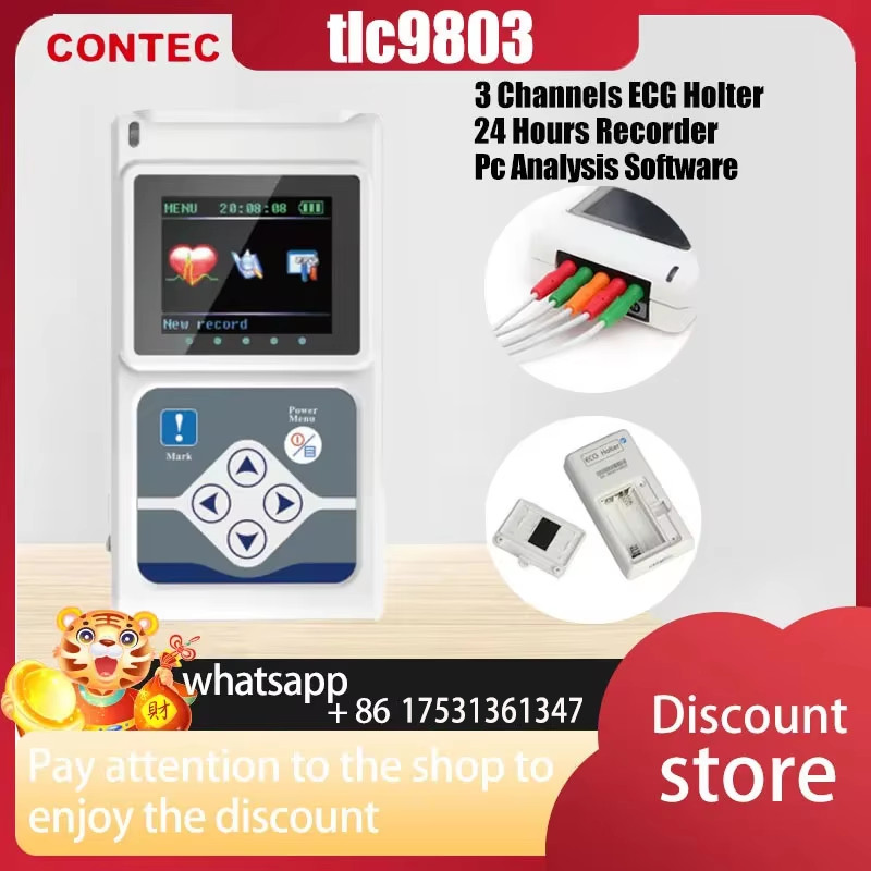 Jual Genuine CONTEC 9803 3 Channels ECG Holter, EKG Holter, Dynamic ECG ...