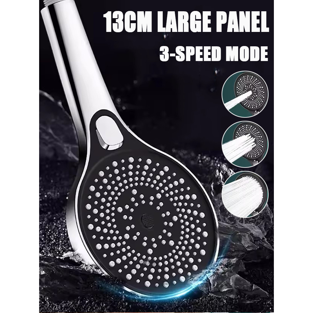 Jual Big Panel High Pressure Shower Head 3 Modes Adjustable Large Flow ...