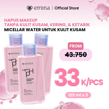 EMINA Micellar Water Low PH Complete Series Pembersih Wajah Gentle Makeup Remover Untuk Kulit