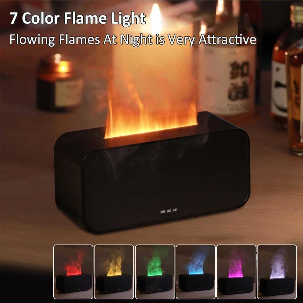 Jual TCID Air Humidifier Ultrasonic RGB Diffuser Flame Light 120ml ...