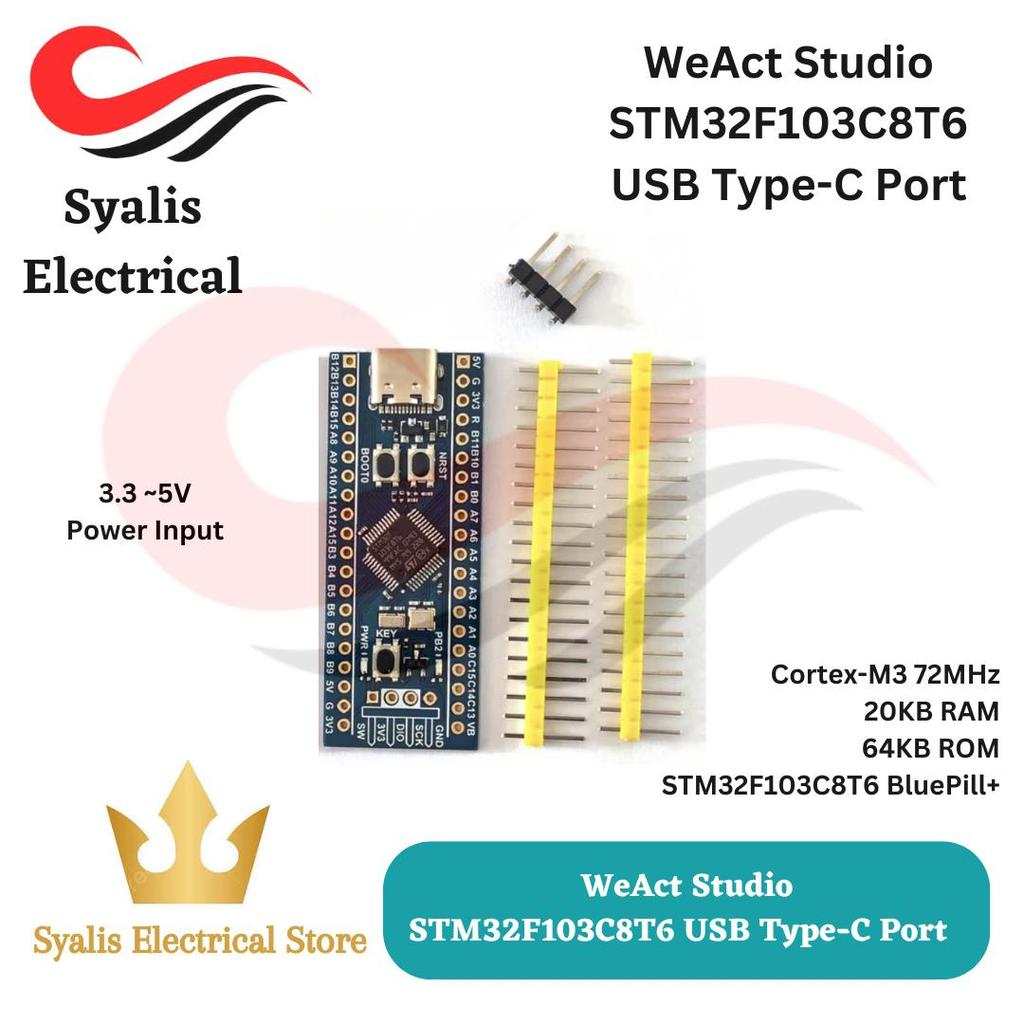 Jual WeAct Studio STM32F103C8T6 STM32 BluePill+ with USB TYPE-C Port ...