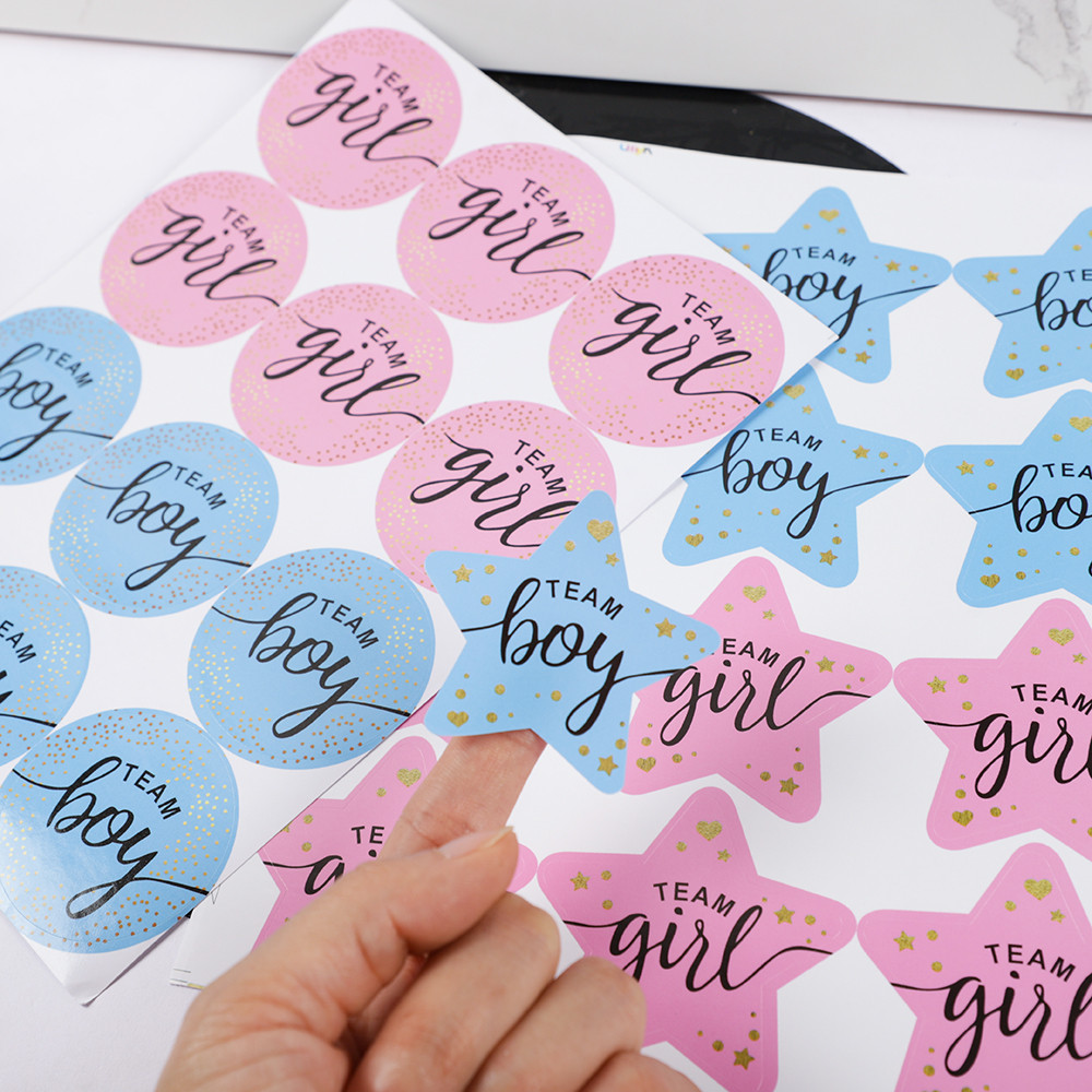 Jual 5 Sheets (60Pcs) Gig Team Boy Team Girl Sealing Sticker Gift Box ...