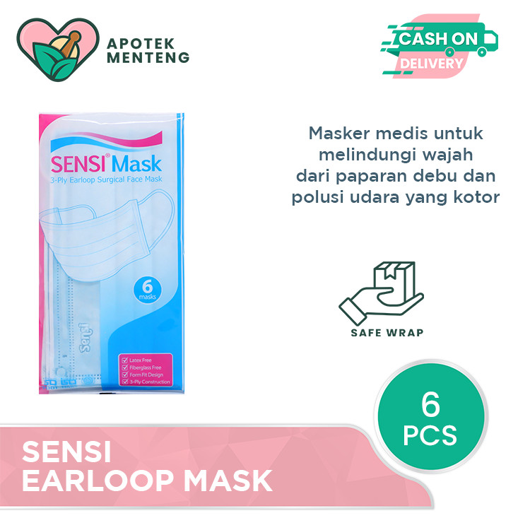 Jual Sensi Mask Earloop Isi 6 Masker | Shopee Indonesia