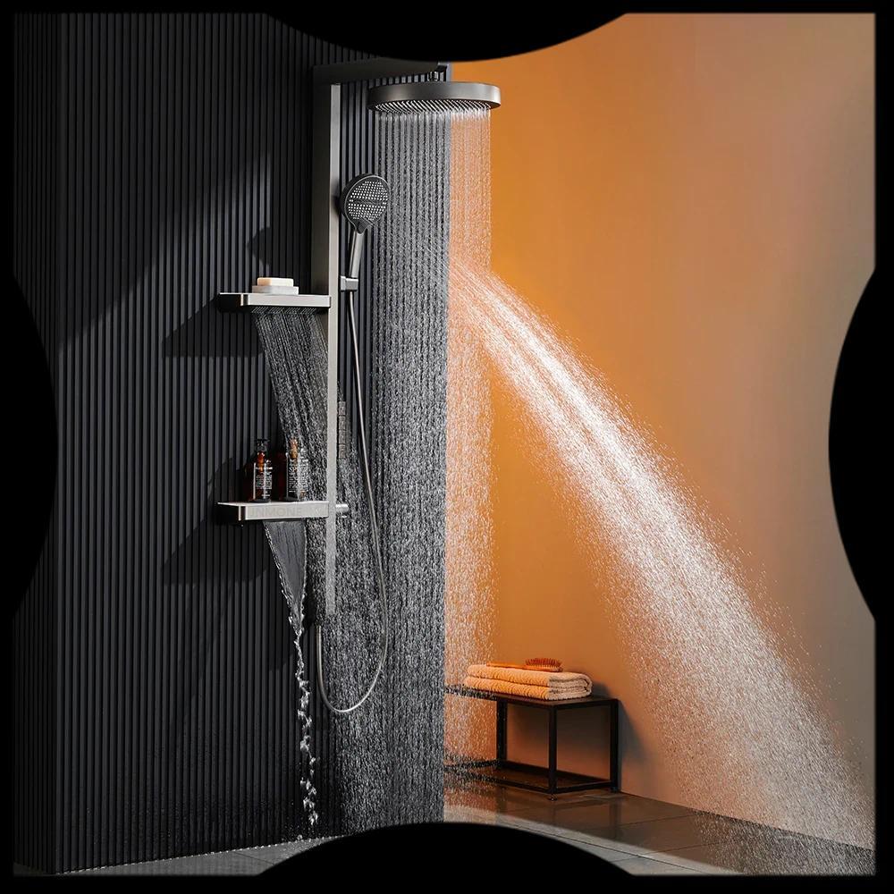 Jual SALE ! Luxury Bathroom Smart Rainfall Shower System Wall Mounted ...