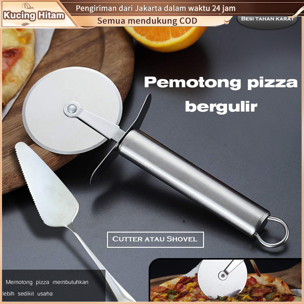 Jual Pisau Pemotong Pizza Roda Stainless Steel dengan Gigi Tajam, Alat ...